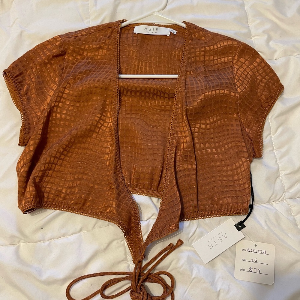 Astr Rust Textured Crop Top